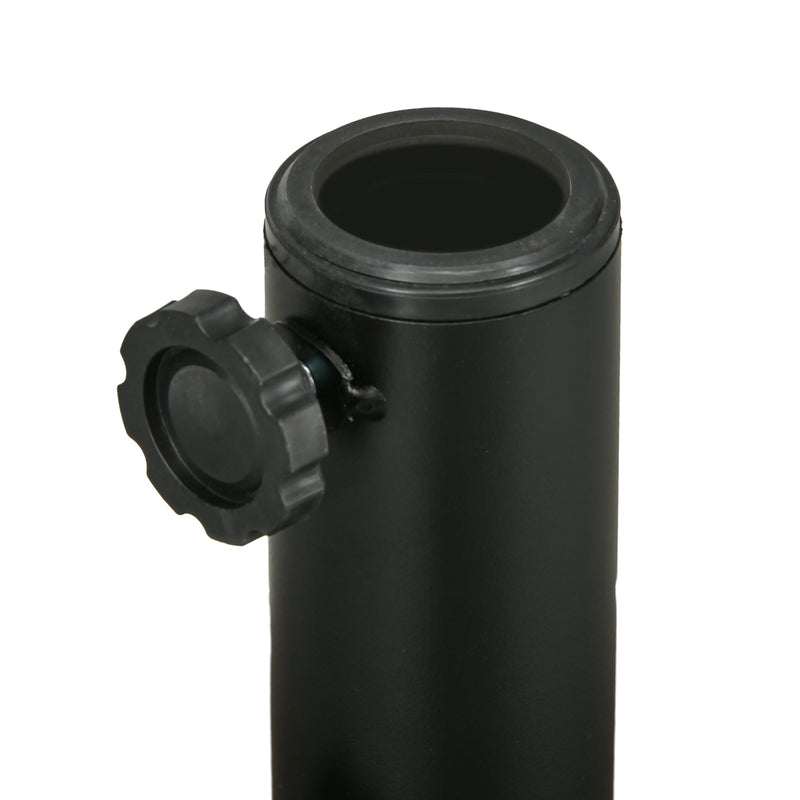 64 lbs. Fillable Umbrella Base with Steel Umbrella Holder, Round Umbrella Stand for 1.5" or 2" Umbrella Poles, Heavy Duty for Outdoor, Lawn, Deck, Poolside, Black
