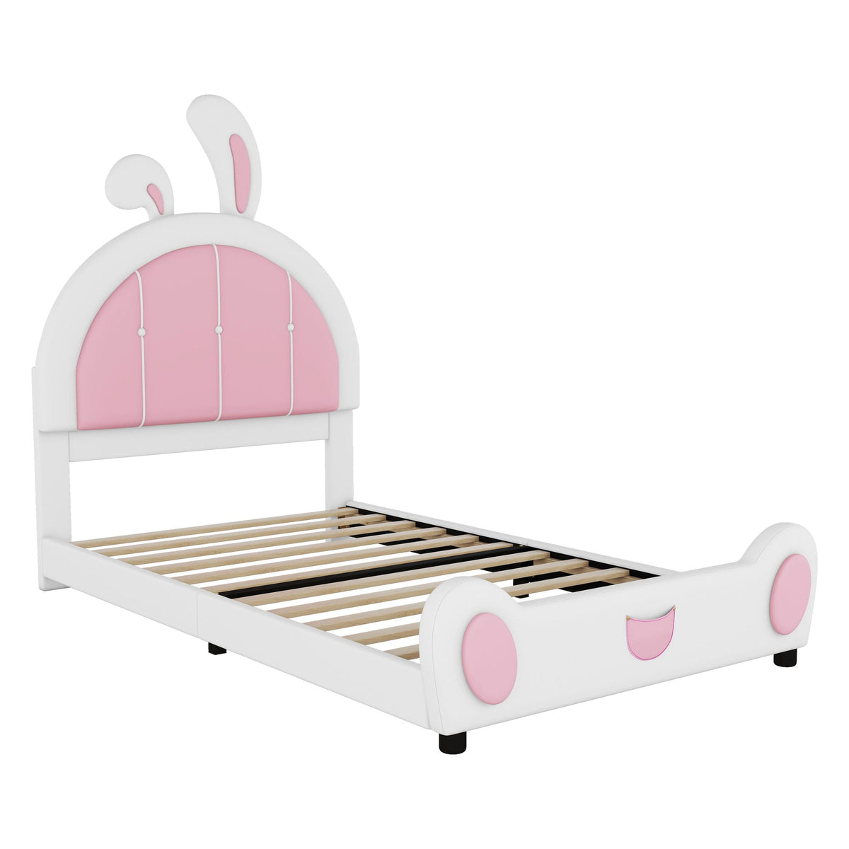 Upholstered Platform Bed With Rabbit Shaped Headboard, photo 11 of 12