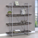 Herringbone - Bookcase With Full Length Shelf - Gray by HouseOfZazla