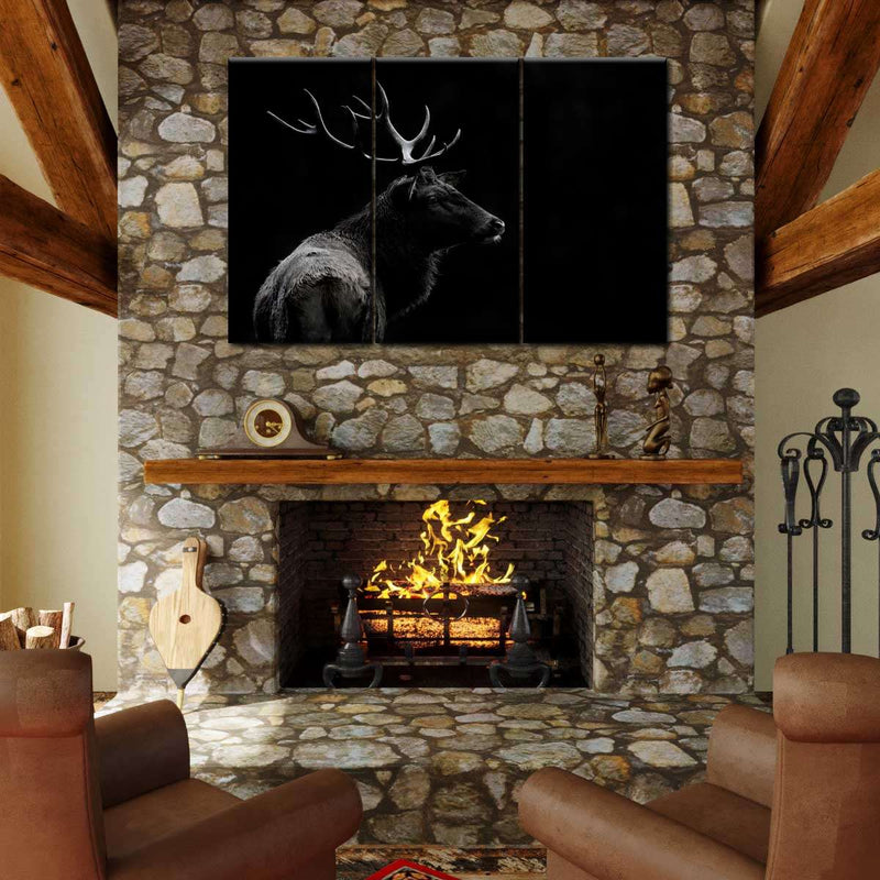 Monochrome Bull Elk Wall Art