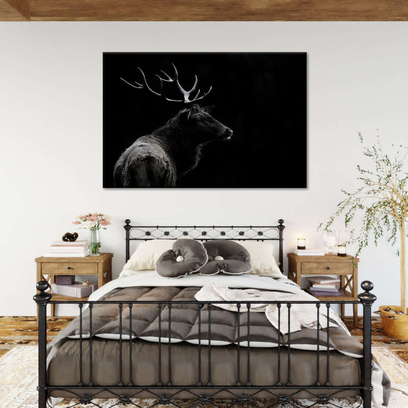 Monochrome Bull Elk Wall Art