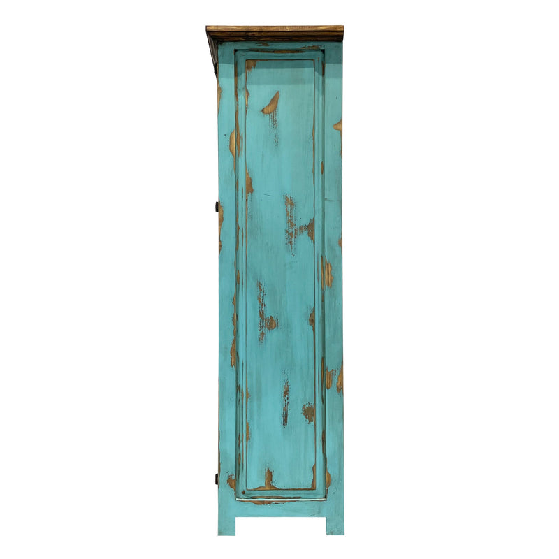 Large Rustic Cabinet for storage in Oldie Turquoise, photo 8 of 9