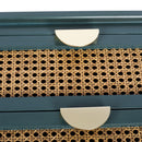 2 Drawer Side Table, Natural Rattan by HouseOfZazla