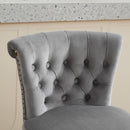 26" Counter Height Bar Stools Set of 2 with 360° Swivel and Velvet Upholstery