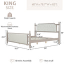 King Size Upholstered Platform Bed with Button Tufted Headboard by HouseOfZazla