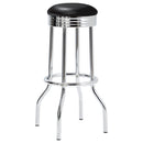 3 Piece Round 1950S Bistro Pub Bar Table Set - Black
