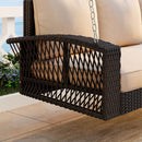 3 Person Large Patio Swing Bench With Cushions For Backyard by HouseOfZazla