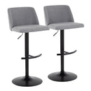 Toriano - Contemporary Adjustable Bar Stool With Rounded T Footrest (Set of 2) by HouseOfZazla