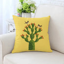 Cactus hand painting decorative pillowcase for living room sofa by Decorbites