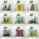 Cactus hand painting decorative pillowcase for living room sofa by Decorbites