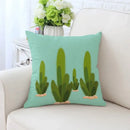 Cactus hand painting decorative pillowcase for living room sofa by Decorbites