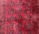 Afghan Turkoman Bokhara Bashir Rug 3x6, Red
