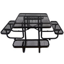 Square Outdoor Steel Picnic Table, With Umbrella Pole by Unique Piece Furniture
