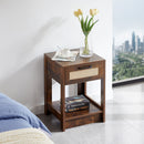 15.75" Rattan End Table With Drawer, Modern Nightstand, Side Table For Living Room, Bedroom by Unique Piece Furniture