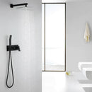 Brass Shower System With 10" Rainfall Shower Head And Handheld Sprayer - Matte Black by HouseOfZazla