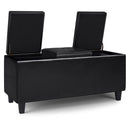 Avalon - Tray Storage Ottoman With Lift Up Lids - Midnight Black by HouseOfZazla