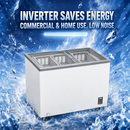 7.0 Cu.Ft Commercial Display Chest Freezer Inverter Energy Saving Ice