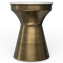 Raquel - Side Table - Antique Brass / White by HouseOfZazla