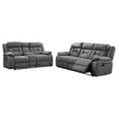 Orson - 2 Piece Reclining Living Room Set In Microfiber With Manual Reclining And Storage Features - Gray by HouseOfZazla