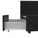 King Upholstered Bed With Storage - Black by HouseOfZazla