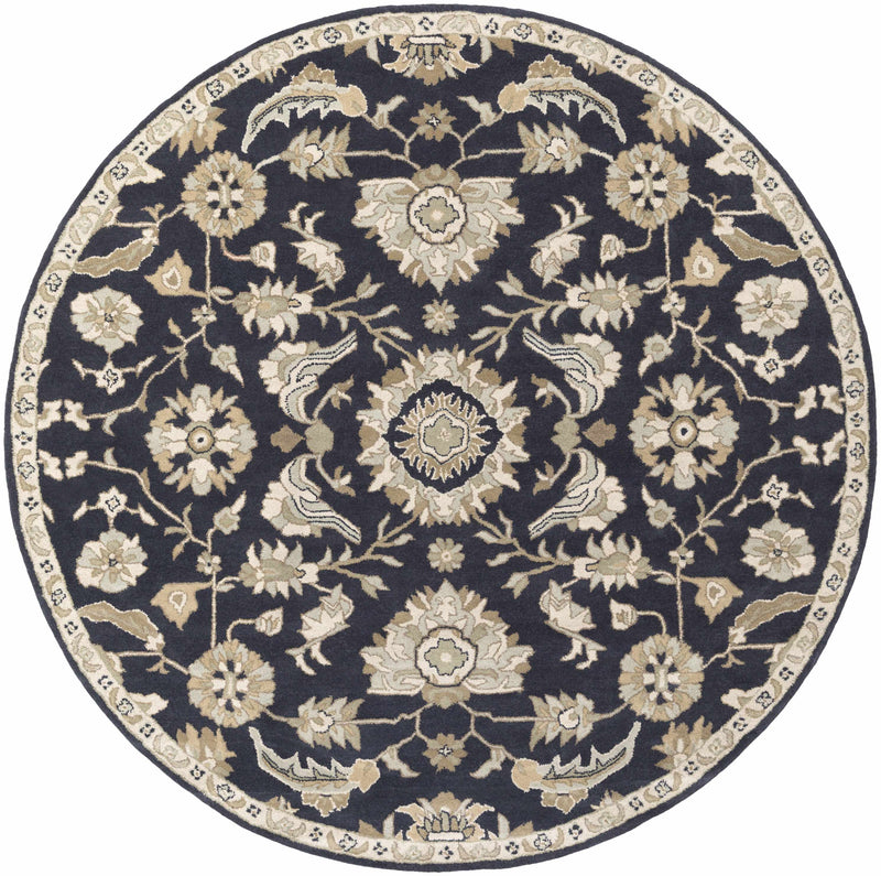 Copen Black Floral Wool Rug