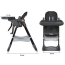 Adjustable Baby High Chair 0-6 Years, Portable Infant Feeding Seat With Safety Belt, Silent Lockable Wheels by Unique Piece Furniture