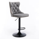 Swivel Barstools Adjusatble Seat Height, Modern Upholstered Bar Stools With Backs Comfortable Tufted For Home Pub And Kitchen Island (Set of 2)
