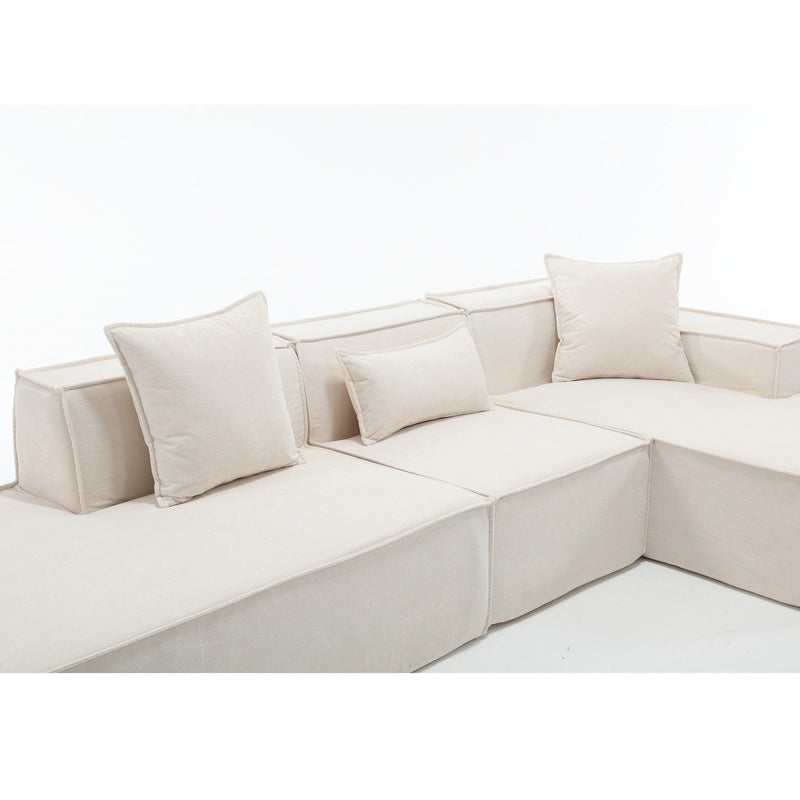 Walker Edison | Minimalist Terry Modular Couch with Right L-shaped Sectional