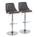 Gianna - Mid Century Modern Adjustable Barstool With Swivel With Rounded T Footrest (Set of 2) by HouseOfZazla