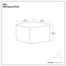 Clay - Square Pouf, Upholstered