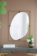 Poppy Mirror With Metal Frame Contemporary Design For Bathroom, Entryway Wall Decor by HouseOfZazla