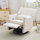 29.5'' Wide Wingback Swivel Rocker Recliner Chair, Glider Rocker Recliner, Rocking Chair Nursery for Living Room Bedroom Apartment,Linen,Beige