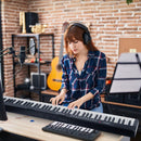 Folding Piano Keyboard 88 Keys Rechargeable Full Size Semi Weighted Piano Digital ElectronicÊPiano with LCD Screen Carry Bag Mic Sheet Music Stand Sti