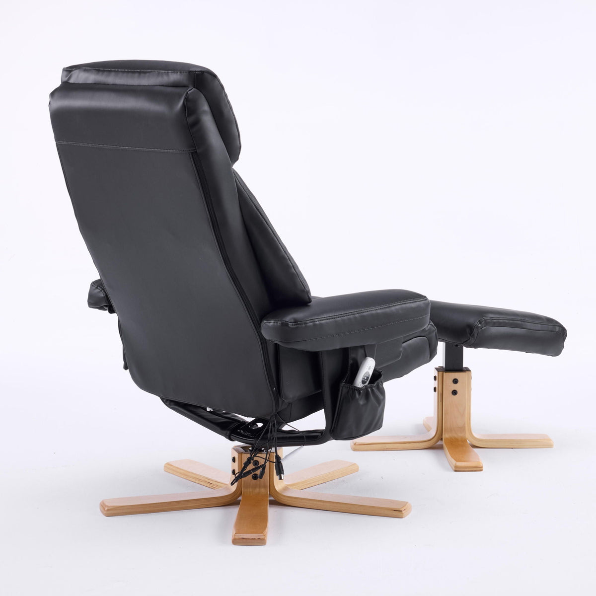 Upholstered Heated Massage 360° Swivel Accent Chair With Ottoman, photo 38 of 40