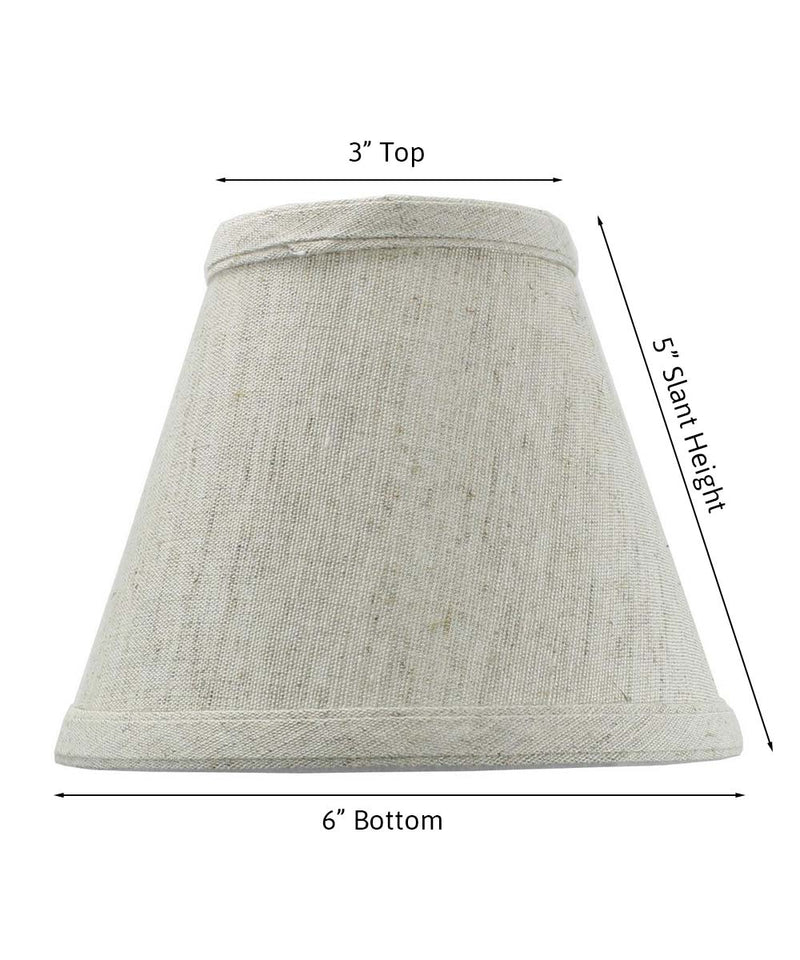 6"W x 5"H Set of 6 Textured Oatmeal Chandelier Lamp Shade