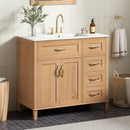 Bathroom Vanity With Sink, Soft Close Doors & Drawers - Wood by HouseOfZazla