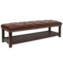 Bedroom End Of Bed Bench Tufted Upholstered End Of Bed Bench End Of Bed Entrance Shoe Bench With Nailhead Trim And Shelf Bedroom Upholstered Bench Living Room Shoe Rack Footstool by HouseOfZazla