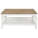 Evanston - Square Coffee Table With Shelf - White by HouseOfZazla