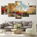 Cafe Dela Tour Eiffel Canvas - 5 Panel
