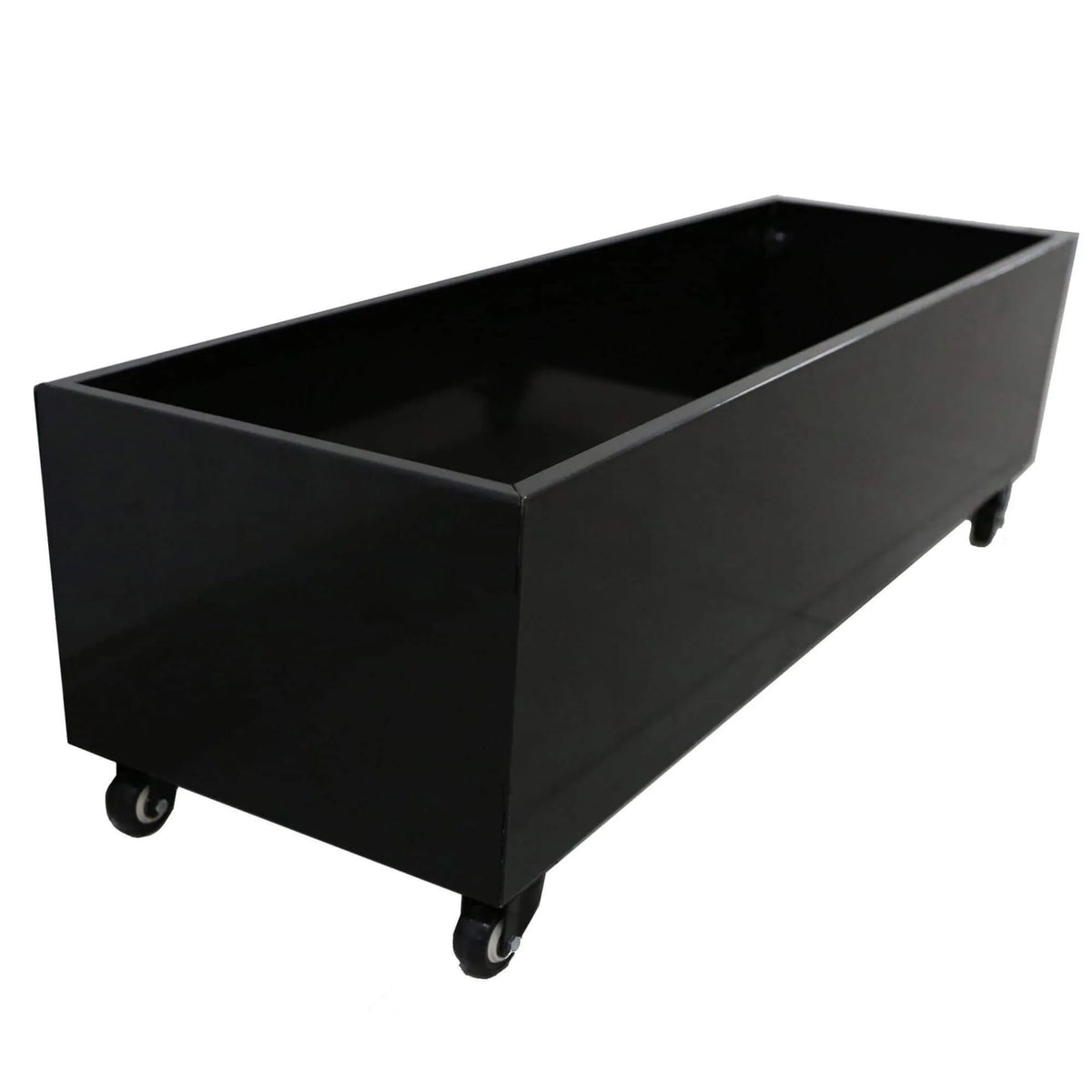 Black Metal Planter Medium with Wheels – For Artificial Hedges, photo 3 of 7