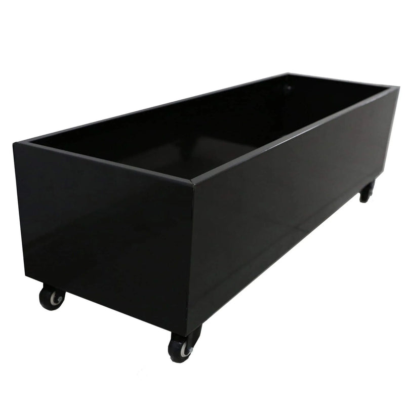 Black Metal Planter Medium with Wheels – For Artificial Hedges, photo 3 of 7