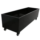 Black Metal Planter Medium with Wheels – For Artificial Hedges
