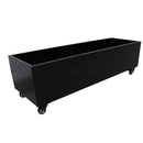 Black Metal Planter Medium with Wheels – For Artificial Hedges