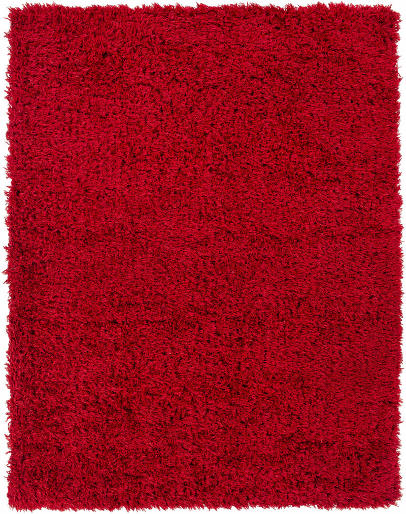 Siari Solid Red Shag Area Rug - Clearance