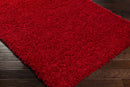Siari Solid Red Shag Area Rug - Clearance