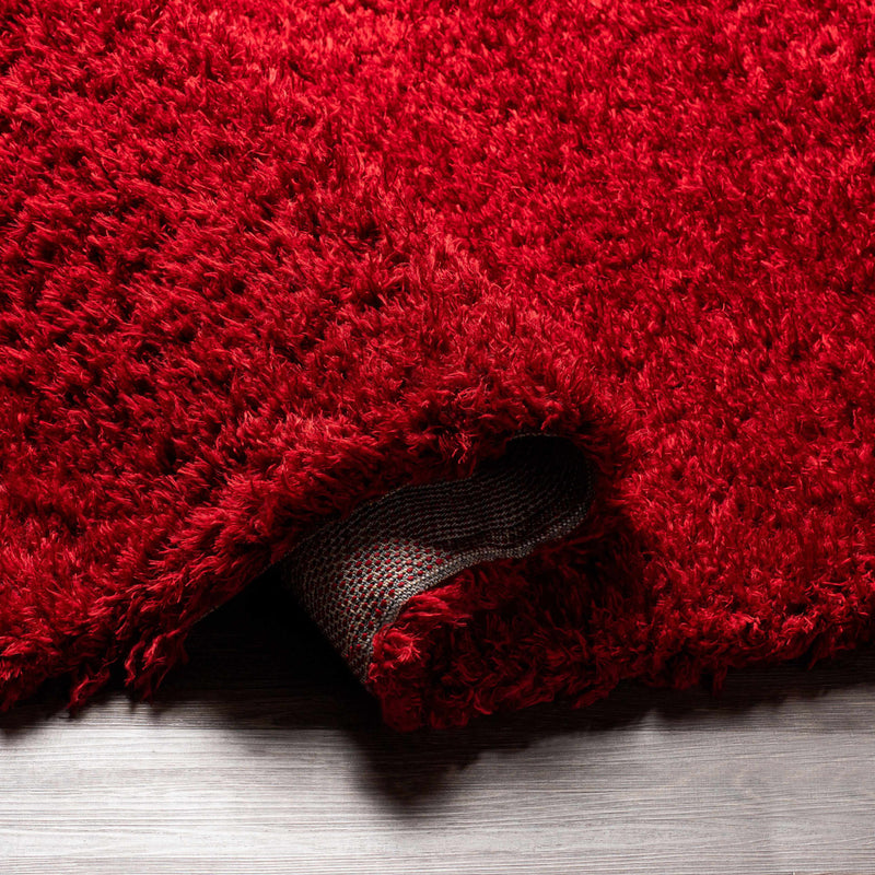 Siari Solid Red Shag Area Rug - Clearance