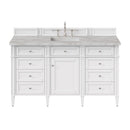 James Martin Brittany 60" Single Bathroom Vanity, Bright White