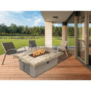Cal Flame Stucco and Tile Dining Height Rectangle Propane Gas Fire Pit FPT-RT501M