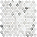 Calacata Honed Hexagon Glass Mosaics 11 3/4x11 1/2
