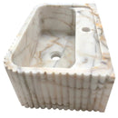 Calacatta Gold White Marble Vanity Sink With Fluted Design